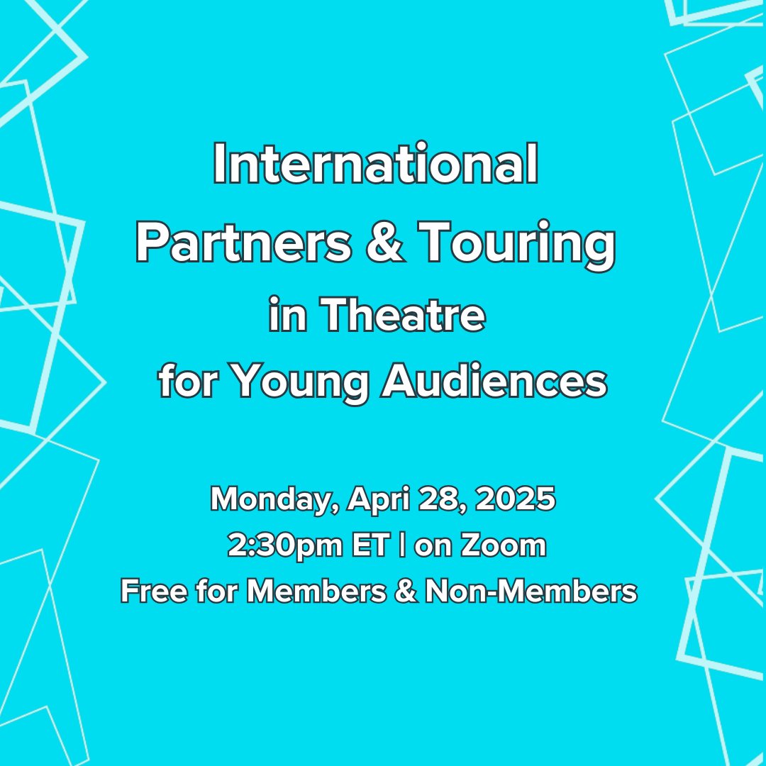 Are you planning a TYA tour in the coming years?

Join the International Relations Committee to discuss international partnerships and touring for TYA companies. 
Register today at the link in our Calendar!