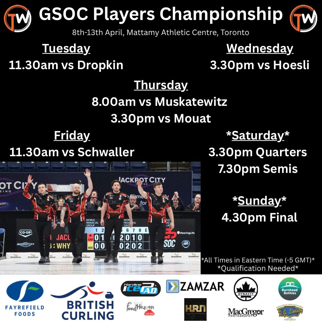 Team Whyte (@team_whyte) on Twitter photo We are back in action this week at the <a href="/grandslamcurl/">Grand Slam of Curling</a> Players Championship in Toronto๐ฅ Catch all the action live on app.hometeamlive.com/#/home ๐ฅ Our game vs Team Mouat is also going to be live on <a href="/BBCiPlayer/">BBC iPlayer</a> & <a href="/BBCSport/">BBC Sport</a> website! We are back in action this week at the <a href="/grandslamcurl/">Grand Slam of Curling</a> Players Championship in Toronto๐ฅ Catch all the action live on app.hometeamlive.com/#/home ๐ฅ Our game vs Team Mouat is also going to be live on <a href="/BBCiPlayer/">BBC iPlayer</a> & <a href="/BBCSport/">BBC Sport</a> website!
