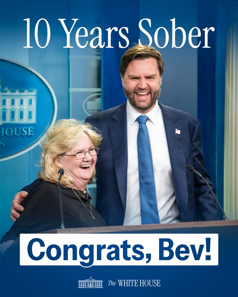 The White House (@whitehouse) on Twitter photo 💙<a href="/VP/">Vice President JD Vance</a> JD Vance marked a powerful moment at the White House on Friday — celebrating his mom Bev's 10 years of sobriety with their family. Congratulations! 🎉 💙<a href="/VP/">Vice President JD Vance</a> JD Vance marked a powerful moment at the White House on Friday — celebrating his mom Bev's 10 years of sobriety with their family. Congratulations! 🎉