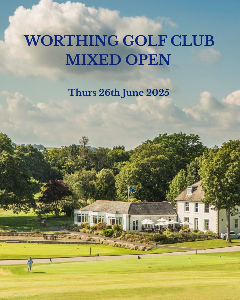 ⛳️ Worthing GC Mixed Open - Thurs, 26th June! 4BBB pairs, food, prizes &amp; great golf. Entry closes 13th June. Don’t miss out! 👉 worthinggolf.com/opens