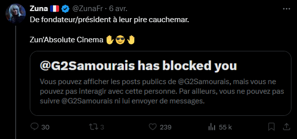 francois_mlcr's tweet photo. Il est temps de mettre les choses à plat.
Comme vous le savez, je suis le vice président et co-fondateur des Samouraïs. Depuis quelques mois, Zuna, co-fondateur et ancien président de l’asso, nous attaque sans arrêt. Je pense qu’il est l’heure de vous donner plus d'éléments https://t.co/E2xaZWTVrI