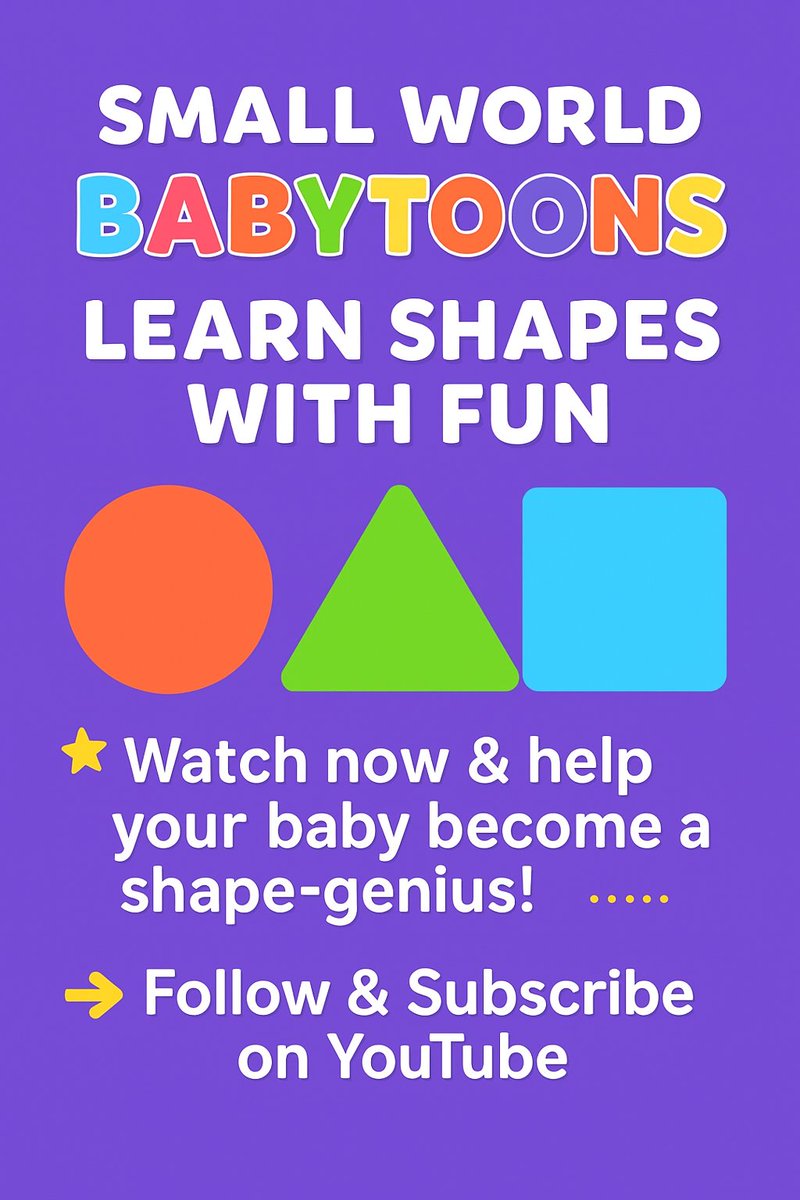 KushKdoo7's tweet image. 🎶 Learning Shapes = Super Fun! 🔵🔺🟩
Our new video on Small World Babytoons makes learning Circle, Square &amp;amp; more an exciting adventure for toddlers! 💫
Watch now on YouTube 🎥
#ShapesForKids #EducationalVideo #KidsLearning #NurseryRhymes #SmallWorldBabytoons