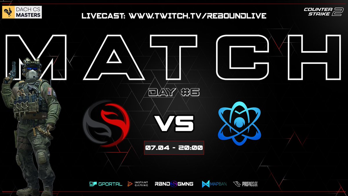 Rebound Gaming (@reboundcomgg) on Twitter photo Die 6. Spielwoche startet direkt Heute schon an diesem Montag Abend.
Division 4 Action in der <a href="/dachcs/">DACH CS Masters</a> Masters.
<a href="/TeamReboundgg/">TeamRebound</a> Academy vs. <a href="/PROTONesports_/">PROTON</a>
๐๏ธ <a href="/faviidgg/">Faviid ๐ด๓ ง๓ ข๓ ท๓ ฌ๓ ณ๓ ฟ</a>
๐๏ธ 07.04.2025 - 20:00 Uhr
๐บ twitch.tv/reboundlive
TUNE IN !!! ๐ฅ๐ฅ๐ฅ Die 6. Spielwoche startet direkt Heute schon an diesem Montag Abend.
Division 4 Action in der <a href="/dachcs/">DACH CS Masters</a> Masters.
<a href="/TeamReboundgg/">TeamRebound</a> Academy vs. <a href="/PROTONesports_/">PROTON</a>
๐๏ธ <a href="/faviidgg/">Faviid ๐ด๓ ง๓ ข๓ ท๓ ฌ๓ ณ๓ ฟ</a>
๐๏ธ 07.04.2025 - 20:00 Uhr
๐บ twitch.tv/reboundlive
TUNE IN !!! ๐ฅ๐ฅ๐ฅ