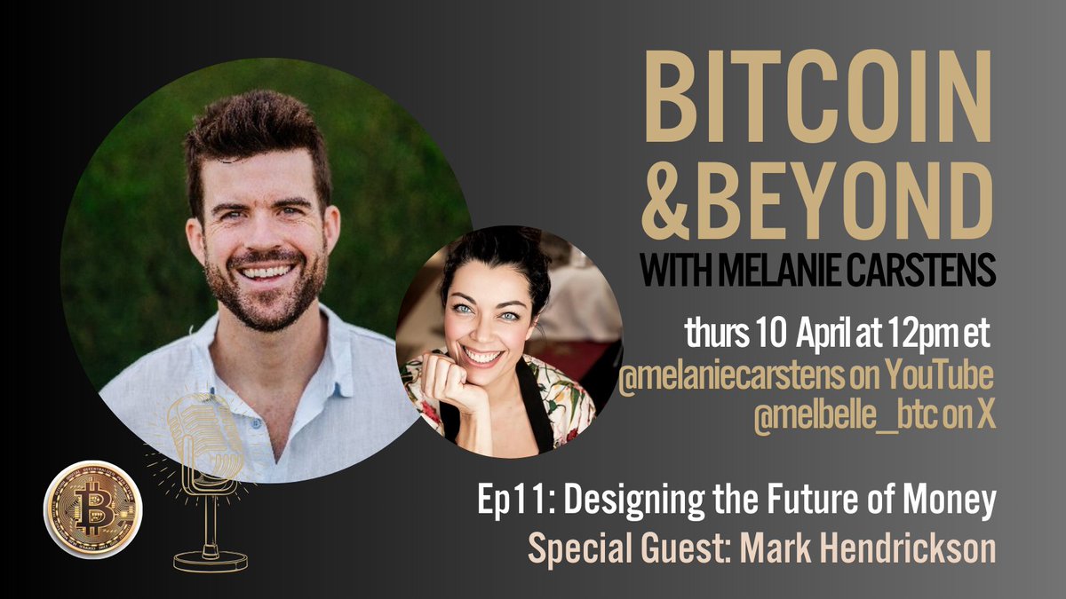 mel.btc (@melbelle_btc) on Twitter photo From studying Nietzsche to designing a Bitcoin wallet.
In this week’s episode of Bitcoin and Beyond, I talk to <a href="/markymark/">Mark Hendrickson | mark.btc | Leather</a> about philosophy, product design, and how he ended up leading <a href="/LeatherBTC/">Leather - Grow your Bitcoin</a>.
A conversation about life and code.
🗓️ Thursday 12PM ET here on X and on YouTube From studying Nietzsche to designing a Bitcoin wallet.
In this week’s episode of Bitcoin and Beyond, I talk to <a href="/markymark/">Mark Hendrickson | mark.btc | Leather</a> about philosophy, product design, and how he ended up leading <a href="/LeatherBTC/">Leather - Grow your Bitcoin</a>.
A conversation about life and code.
🗓️ Thursday 12PM ET here on X and on YouTube