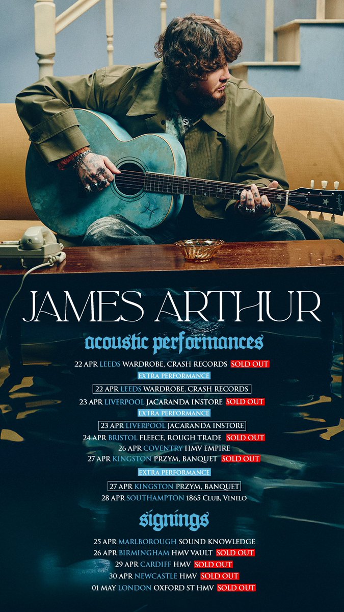 JamesArthur23's tweet image. Kingston extra performance on sale tomorrow 11am! 

banquetrecords.com/james-arthur/p…