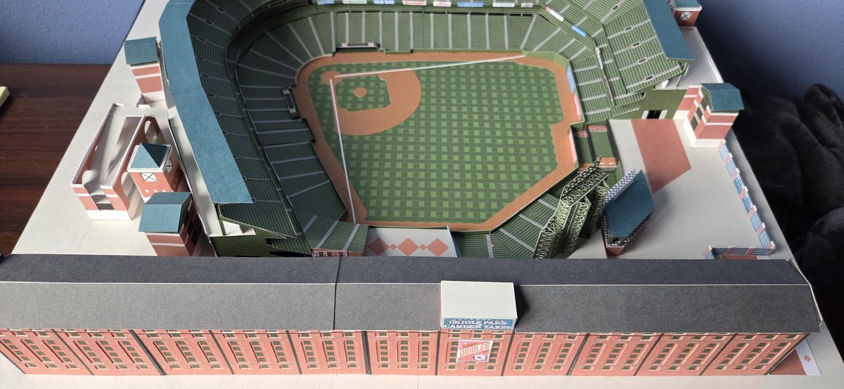 I did get the roof put on paper Camden Yards 2 model yesterday. Now it's looking almost complete!