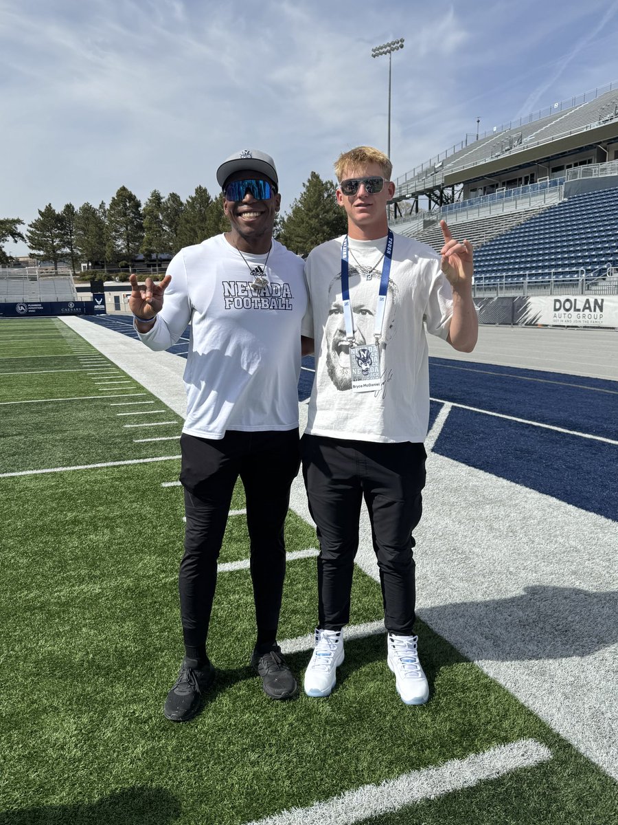 Bryce McDaniel (@bryce_mcdaniel4) on Twitter photo Thank you <a href="/NevadaFootball/">Nevada Football</a> for having my Mom and I out for an unofficial visit!
<a href="/CoachLynch/">Mike Lynch</a>
<a href="/VGreen85/">Virgil Green</a>
<a href="/NV_DennisEck/">Dennis Eck</a>
<a href="/CoachDanny10/">Danny Hernandez</a>
<a href="/Greg_Panelli/">Greg Panelli</a> Thank you <a href="/NevadaFootball/">Nevada Football</a> for having my Mom and I out for an unofficial visit!
<a href="/CoachLynch/">Mike Lynch</a>
<a href="/VGreen85/">Virgil Green</a>
<a href="/NV_DennisEck/">Dennis Eck</a>
<a href="/CoachDanny10/">Danny Hernandez</a>
<a href="/Greg_Panelli/">Greg Panelli</a>