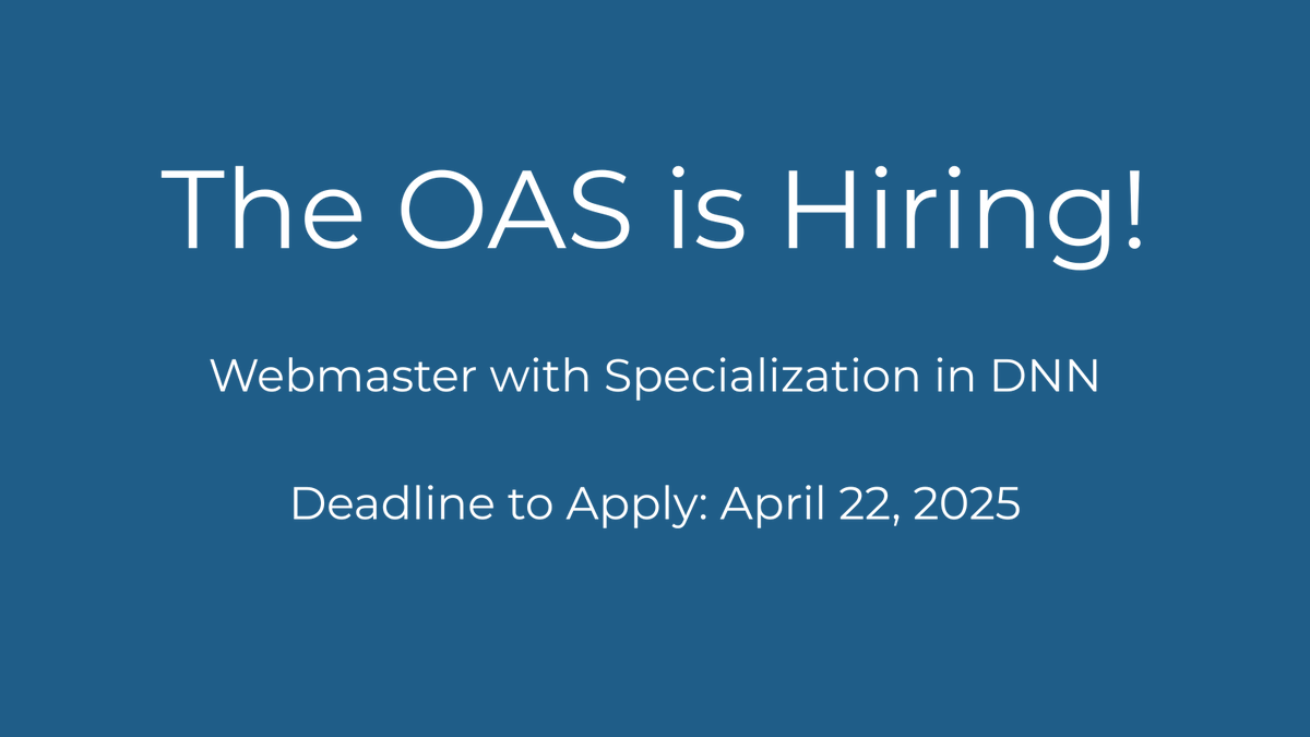 OAS_official's tweet image. 🚨 We&apos;re hiring a Webmaster with expertise in DNN to manage and enhance our digital platforms.
Join the @OAS_official 👉 oas.org/dhrs/Nuevas%20…
#DNN #DotNetNuke #CMSJobs #Webmaster #ASPNET #WebDevJobs
Deadline: April 22.