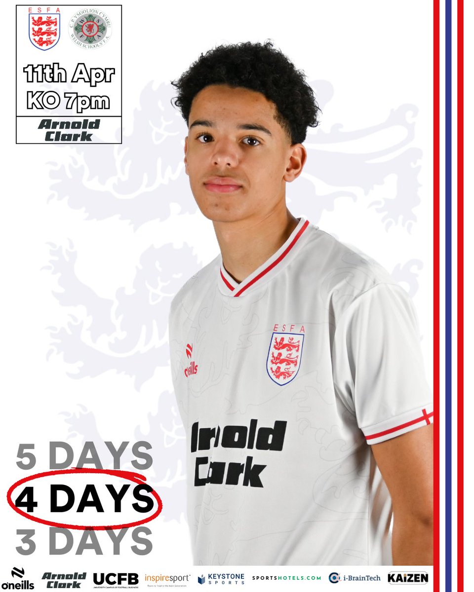 English Schools' Football Association (@schoolsfootball) on Twitter photo 🏴England U18 Schoolboys🏴
The England U18 Schoolboys’ journey continues on Friday in the SAFIB Centenary Shield against Wales
🗓️ 11th April
⏰ 19:00
📍 <a href="/thesilkmen/">Macclesfield FC (C)</a>
🎥 Streamed live via youtube.com/esfatv
🎟 Tickets:
£10 Adults | £7 Concessions
🎫 Get yours now !
🔗 🏴England U18 Schoolboys🏴
The England U18 Schoolboys’ journey continues on Friday in the SAFIB Centenary Shield against Wales
🗓️ 11th April
⏰ 19:00
📍 <a href="/thesilkmen/">Macclesfield FC (C)</a>
🎥 Streamed live via youtube.com/esfatv
🎟 Tickets:
£10 Adults | £7 Concessions
🎫 Get yours now !
🔗