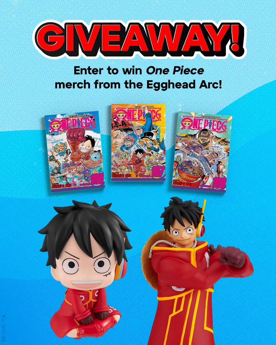 Crunchyroll Store (@shopcrunchyroll) on Twitter photo To celebrate the return of One Piece, we're giving away merch from the Egghead Arc to one lucky winner! 🥳🏴☠️
To enter:
🏴☠️ Follow <a href="/ShopCrunchyroll/">Crunchyroll Store</a>
🏴☠️ Repost this post
🏴☠️ Tag a friend you'd want on your crew To celebrate the return of One Piece, we're giving away merch from the Egghead Arc to one lucky winner! 🥳🏴☠️
To enter:
🏴☠️ Follow <a href="/ShopCrunchyroll/">Crunchyroll Store</a>
🏴☠️ Repost this post
🏴☠️ Tag a friend you'd want on your crew