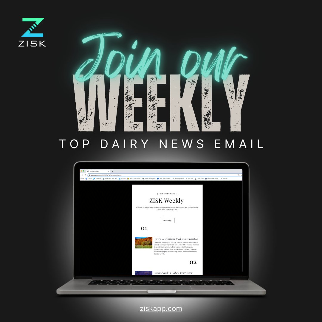 One email. All the dairy news you need. 📬 

Subscribe to our weekly dairy update now!