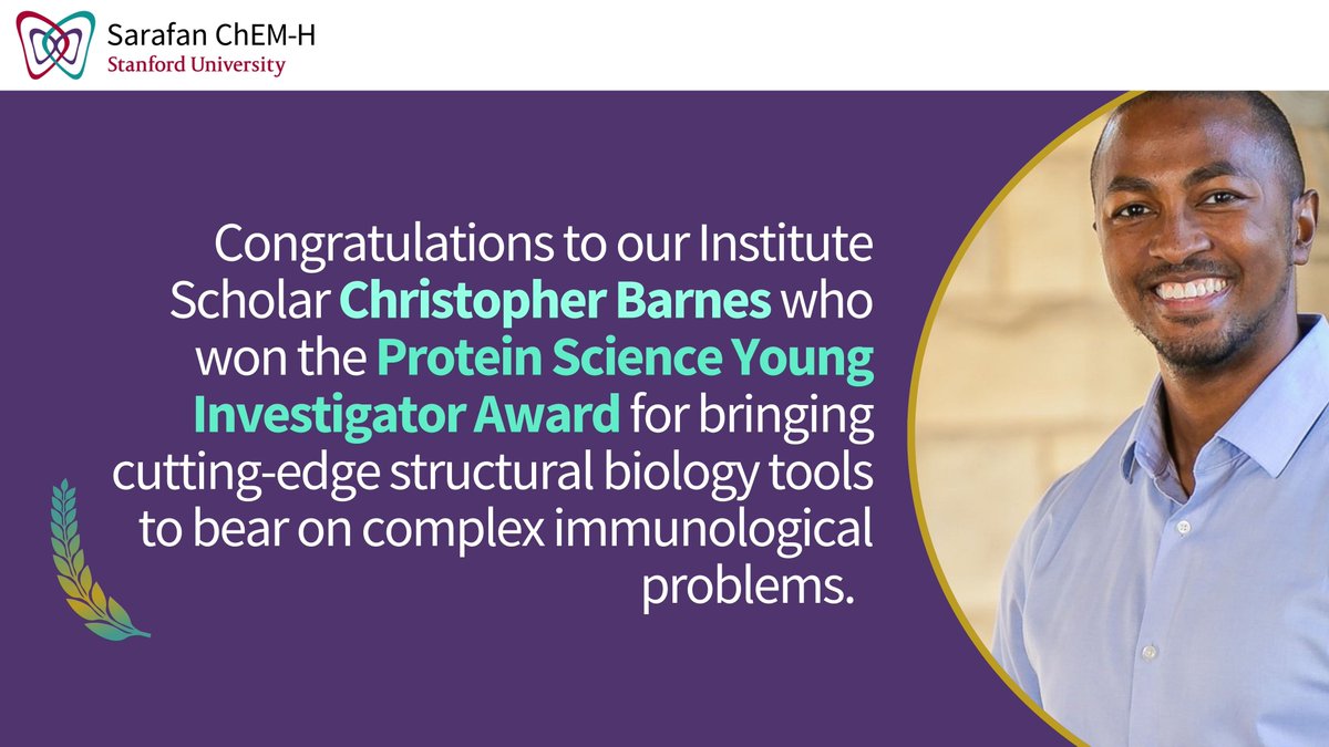 Sarafan ChEM-H (@stanford_chemh) on Twitter photo Congratulations to our Institute Scholar Christopher Barnes <a href="/cobarnes27/">Christopher Barnes, Ph.D.</a> for receiving the 2025 Protein Science Young Investigator Award! bit.ly/3Yp5GYn Congratulations to our Institute Scholar Christopher Barnes <a href="/cobarnes27/">Christopher Barnes, Ph.D.</a> for receiving the 2025 Protein Science Young Investigator Award! bit.ly/3Yp5GYn