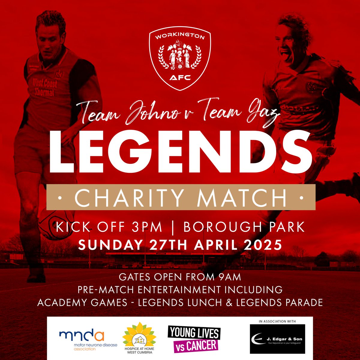 𝗝𝗼𝗶𝗻 𝘁𝗵𝗲 𝗟𝗲𝗴𝗲𝗻𝗱𝘀 𝗼𝗻 𝘁𝗵𝗲 𝗽𝗶𝘁𝗰𝗵!

This is your chance to join our Legends teams on the pitch and in the changing rooms for our Legends game on the 27th April.

To find out how, follow the link below ⬇️ 

🔗 workingtonafc.com/join-the-legen…