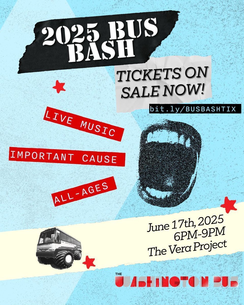 WashingtonBus's tweet image. 🚌 BUS BASH 2025 TICKETS JUST DROPPED! 🔥😱 Get ready to rock out to some sick jams and finally let loose after feeling so civically enRAGED lately. We're celebrating our new squad of fellows and throwing down to fuel the youth takeover of WA.
bit.ly/BUSBASHTIX