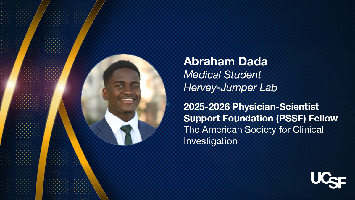 UCSF Neurosurgery (@neurosurgucsf) on Twitter photo Congratulations to third-year <a href="/UCSFMedicine/">UCSF School of Medicine</a> student Abraham Dada on being named one of this year's <a href="/the_asci/">ASCI</a> PSSF Fellows! This award supports his research in the <a href="/HerveyJumper/">Shawn Hervey-Jumper</a> lab studying how glioblastomas affect neuronal function: the-asci.org/controllers/as…
<a href="/UCSFCancer/">UCSF Helen Diller Family Comprehensive Cancer Ctr</a> Congratulations to third-year <a href="/UCSFMedicine/">UCSF School of Medicine</a> student Abraham Dada on being named one of this year's <a href="/the_asci/">ASCI</a> PSSF Fellows! This award supports his research in the <a href="/HerveyJumper/">Shawn Hervey-Jumper</a> lab studying how glioblastomas affect neuronal function: the-asci.org/controllers/as…
<a href="/UCSFCancer/">UCSF Helen Diller Family Comprehensive Cancer Ctr</a>