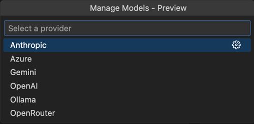 code's tweet image. In preview, Copilot Pro and Copilot Free users can now bring your own key (BYOK) for popular providers such as Anthropic, Gemini, Ollama, and Open Router.

This allows you to use new models that aren’t supported natively by Copilot the very first day that they’re released.