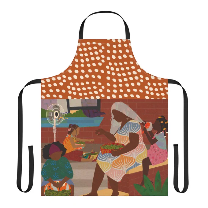 Here are other designs I made for the aprons. Whoever said pair "Snap Peas" with burnt orange, you were absolutely right! 