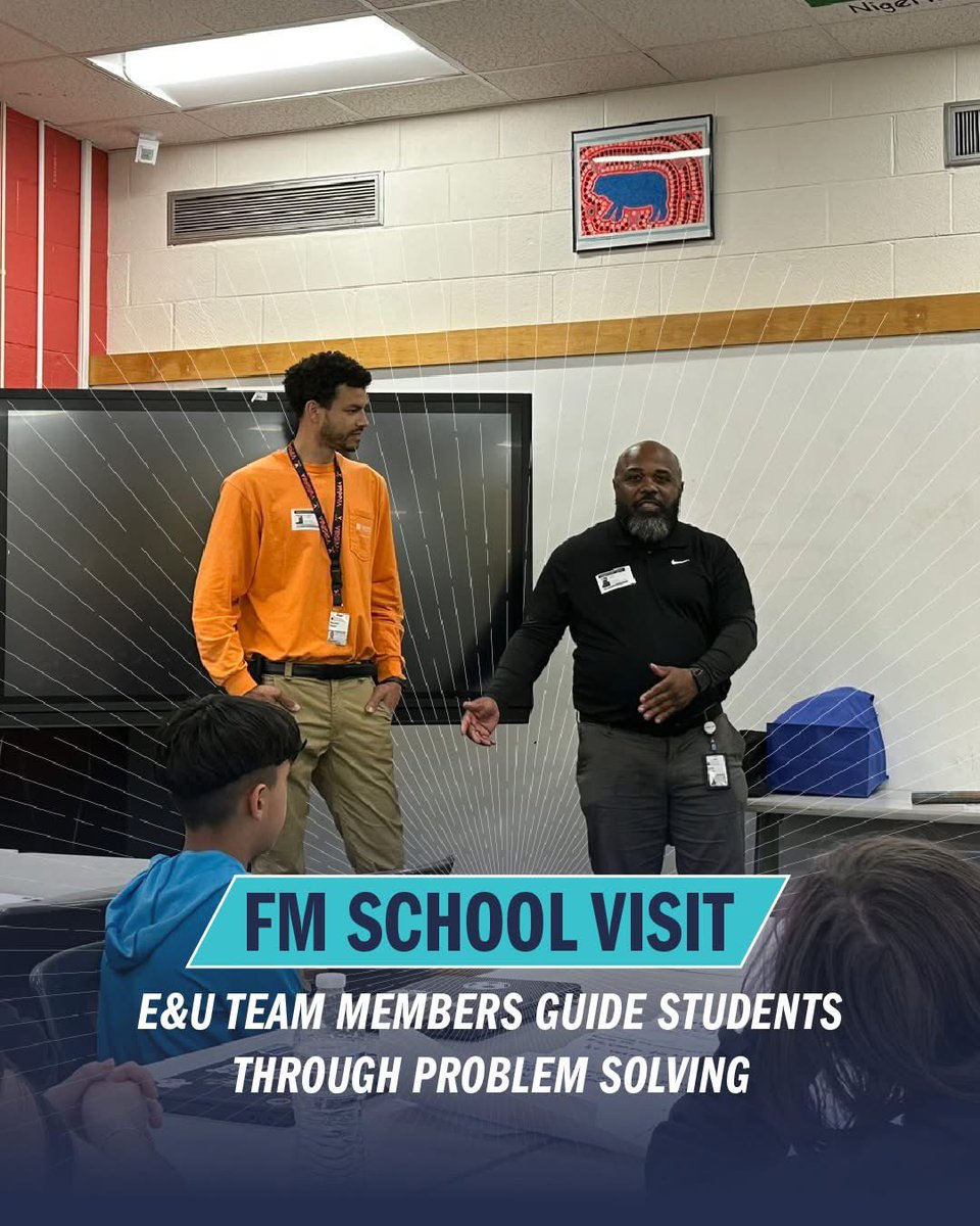 Facilities Management's Energy &amp; Utilities team members recently visited Journey Middle School in a two-part program focused on problem solving.

To learn more about the visit, click the link in our bio.