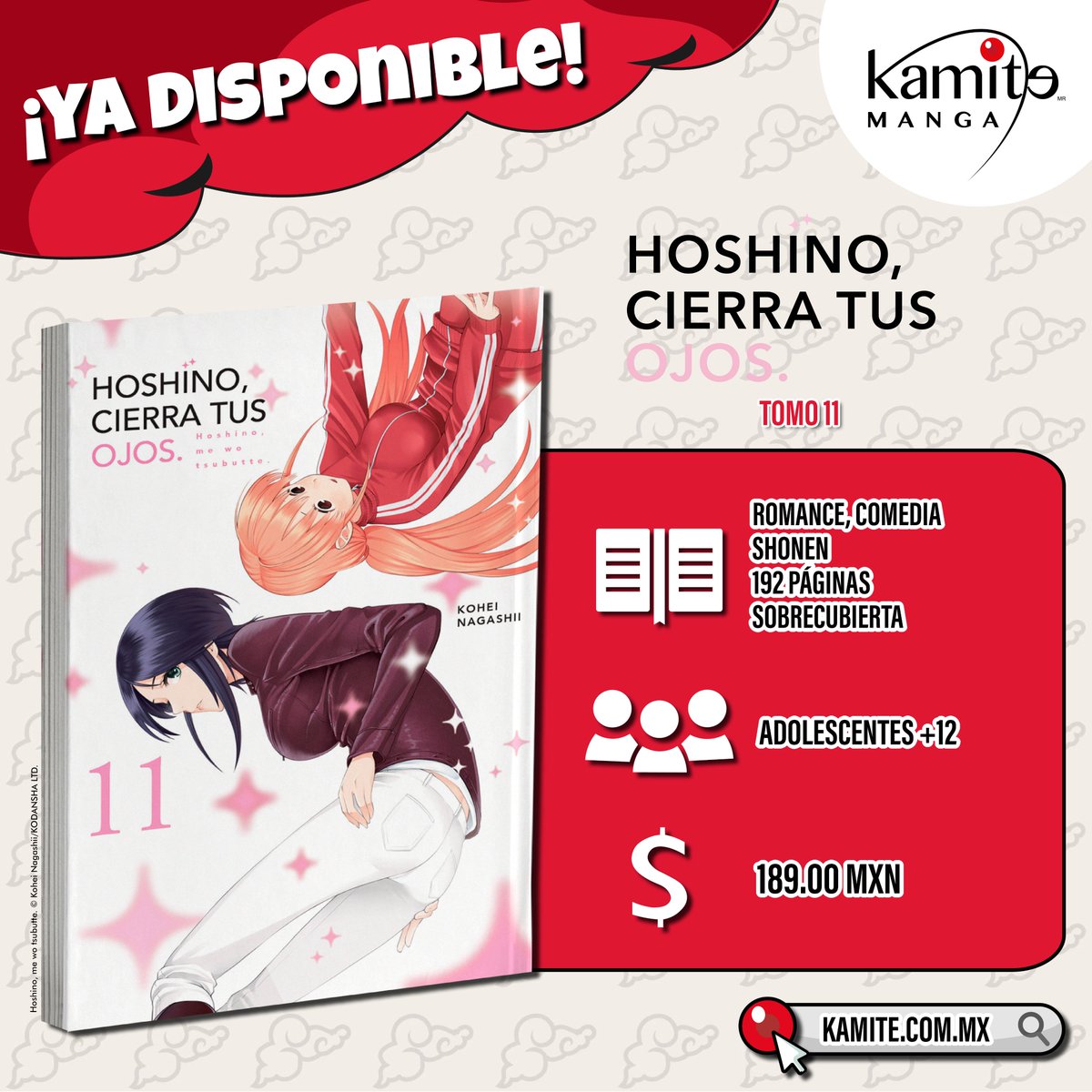 ¡El drama está lejos de terminar!🤩
📖 #Hoshinocierratusojos tomo 11 ya llegó.😍Las emociones entre Hoshino y Kobayakawa están en su punto más alto, y ahora la juventud empieza a mover los hilos del destino✨
¡No te quedes sin el tuyo!👉 t.ly/jYBvY