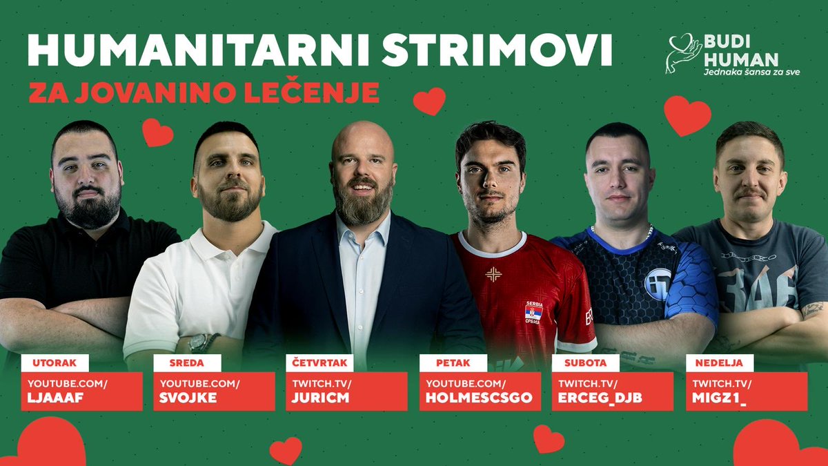 💖 6 Dana za Jovanu Milićev - Ujedinjeni za Pomoć!

Dragi svi,
Spremili smo 6-dnevne strimove posvećene prikupljanju pomoći za Jovanu Milićev. 🙏🏻 👇🏻