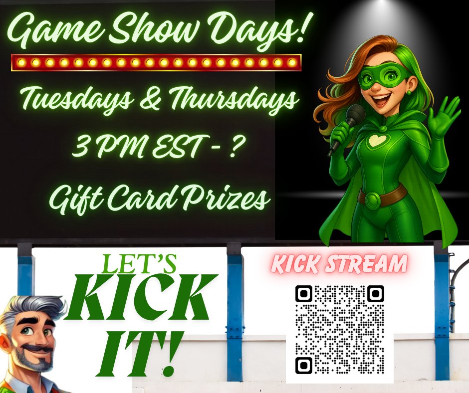 PeaPowerful's tweet photo. Everyone is invited to the #giveaway The #gameshow #giftcards and #fun await! See you there! Let's KICK it! #Livestream https://t.co/Ul98wnsurv