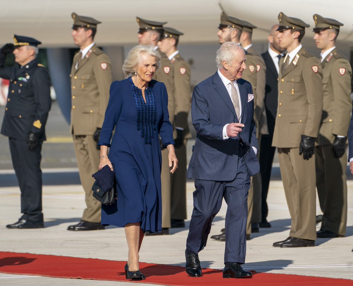 The King and Queen arrive in Rome to start a 4 day state visit to Italy