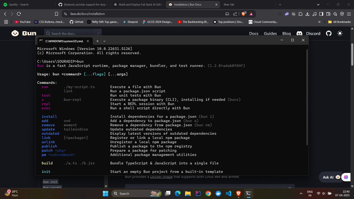 Fomo helped me getting into new places.
Experimenting with <a href="/bunjavascript/">Bun</a> .
<a href="/nodejs/">Node.js</a> doing something without u for the first time :D

<a href="/kirat_tw/">Harkirat Singh</a> reality check made me do this..
#100xdevs #bun #backend