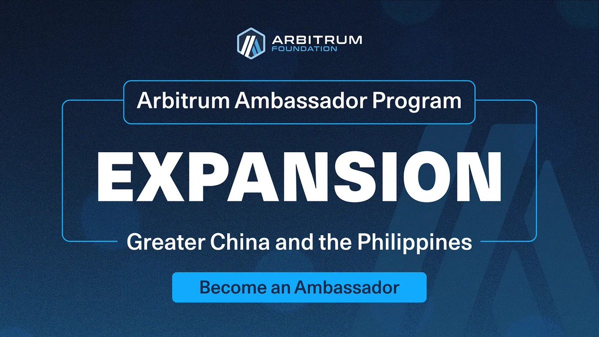 arbitrum's tweet photo. The Arbitrum Ambassador Program just landed in Greater China and the Philippines! 🇨🇳🇵🇭

If you’ve got the passion to build, lead, and rep Arbitrum, we want YOU.

Apply today. 👇

https://t.co/CoHxxsNJRU https://t.co/89CgcOHlMk