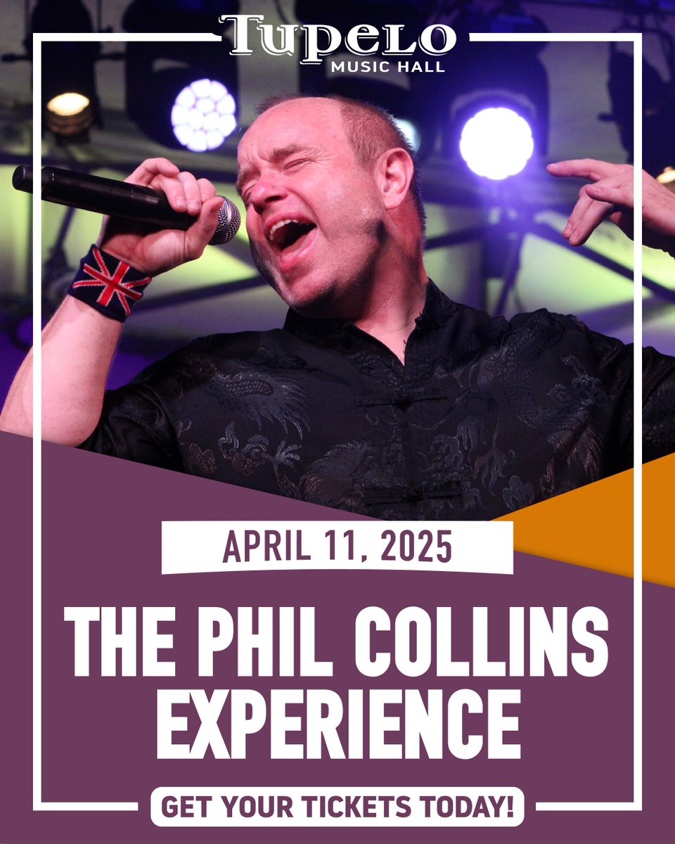 The Phil Collins Experience is a dynamic multi-media production that pays tribute to the legendary music of Phil Collins and Genesis. With only TEN tickets left, this Friday's show is a can't-miss experience! To claim one of the last seats, visit tickets.tupelohall.com/ThePhilCollins…!