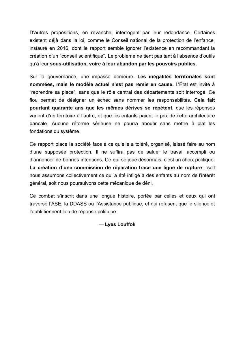 Demain, la commission d’enquête sur la protection de l’enfance publiera son rapport. Elle confirme ce que les anciens enfants placés dénoncent depuis des années : l’ASE n’est pas un filet de sécurité troué, mais un système qui, pour nombre d’enfants, organise leur mise en danger.