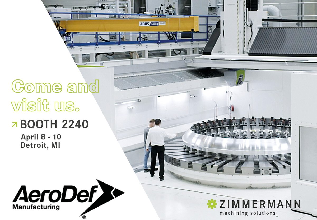 Zimmermann Inc. (@zimmermann_inc) on Twitter photo We’re excited to attend <a href="/AeroDefMfg/">AeroDef Manufacturing</a> and interact with industry leaders in the #aerospace and #defense #manufacturing sector. See #Zimmermann at booth 2240 tomorrow, Wednesday and Thursday for our #machiningsolutions.
#AeroDef25 #portalmilling #precisionmachining #innovation We’re excited to attend <a href="/AeroDefMfg/">AeroDef Manufacturing</a> and interact with industry leaders in the #aerospace and #defense #manufacturing sector. See #Zimmermann at booth 2240 tomorrow, Wednesday and Thursday for our #machiningsolutions.
#AeroDef25 #portalmilling #precisionmachining #innovation