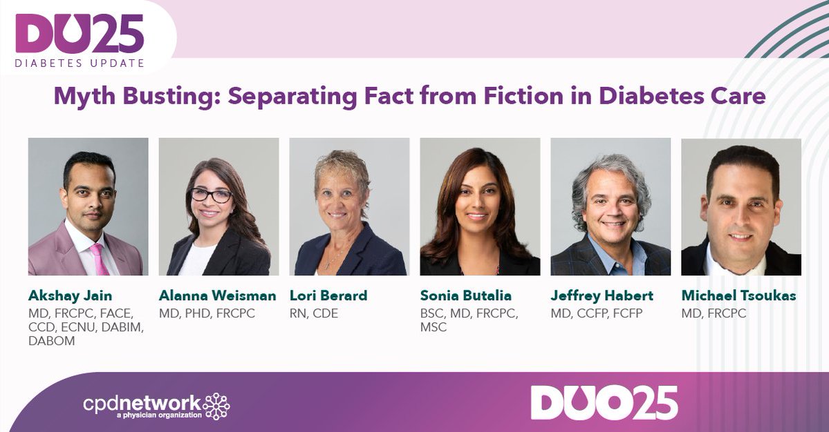 🔍 Myth Busting in Diabetes Care
Join our expert panel at #DiabetesUpdate as they bust common myths &amp; share practical strategies for staying evidence-based in your approach. Don’t miss it — register now: duocongress.ca