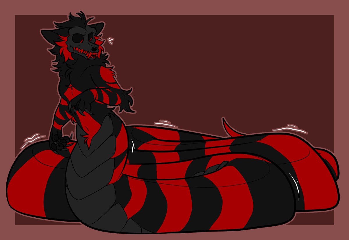 If your wondering why I love snakes it just seems pretty neat :3 
<a href="/popcocks/">@popcocks.bsky.social</a>
#snakes #skulldog #furry #furryart