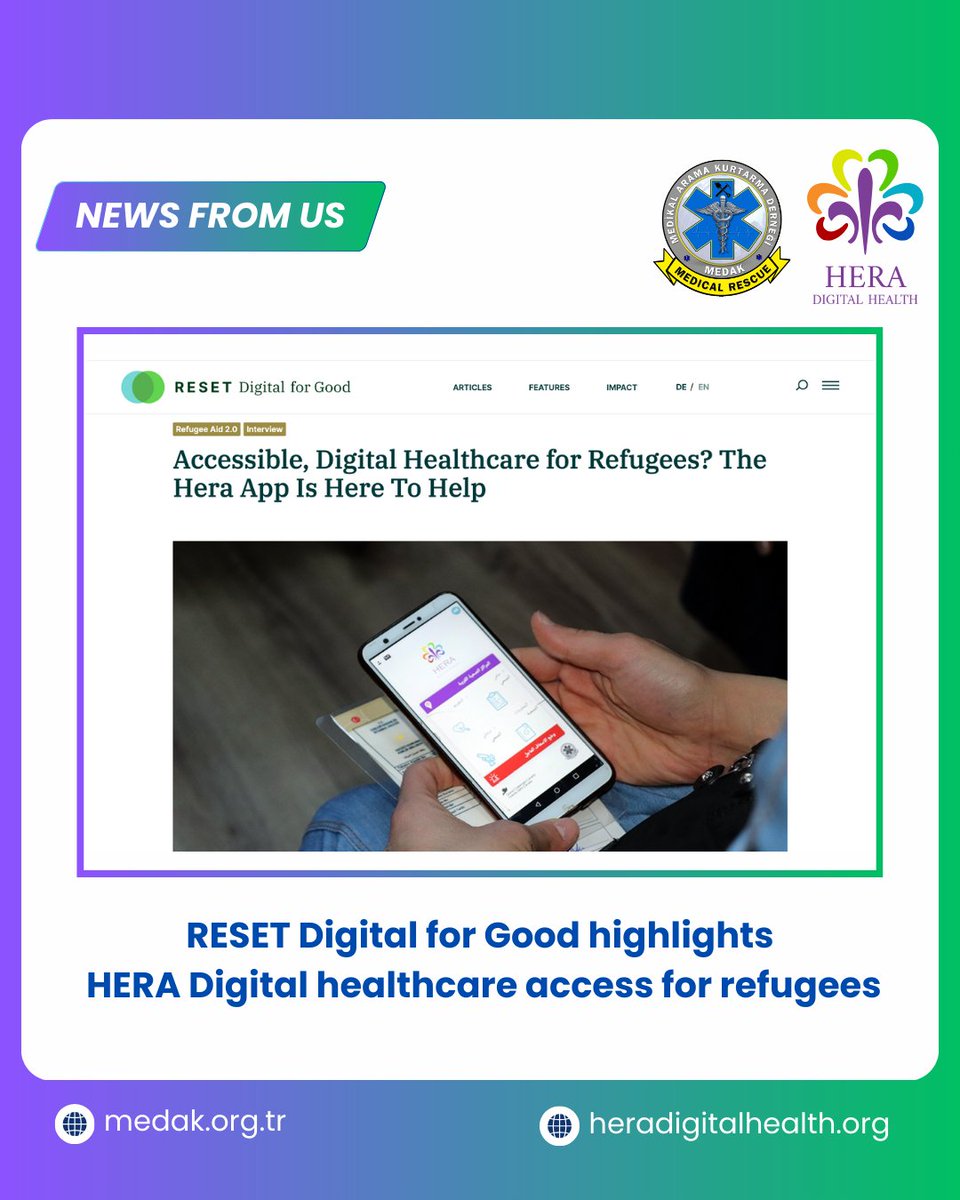 RESET - Digital for Good for Good highlights HERA
🌍 Digital healthcare access for refugees 🤝

How can digital tools break down barriers to healthcare access for displaced communities? 📲

RESET explores how the HERA app is making a difference 💡

🔗 lnkd.in/dFRvjBan