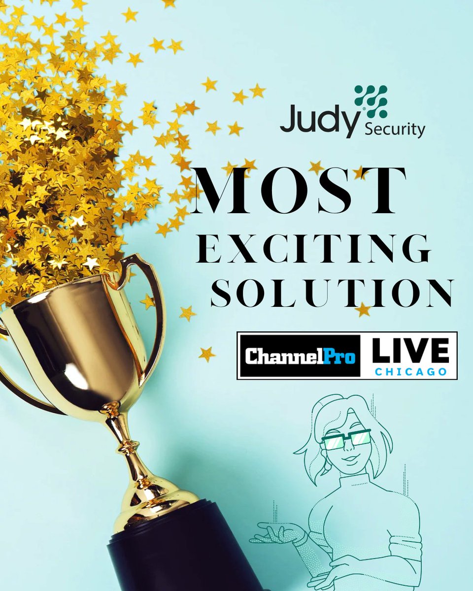 Judy_Security's tweet photo. Have you heard?! 👀 🎉 Judy Security was just named Most Exciting Solution at @ChannelProSMB #Chicago!
We're proud to see our platform, which is backed by leading #OpenXDR technology, recognized for helping partners save time, cut costs and stay ahead of threats. https://t.co/TrrsVg1eav