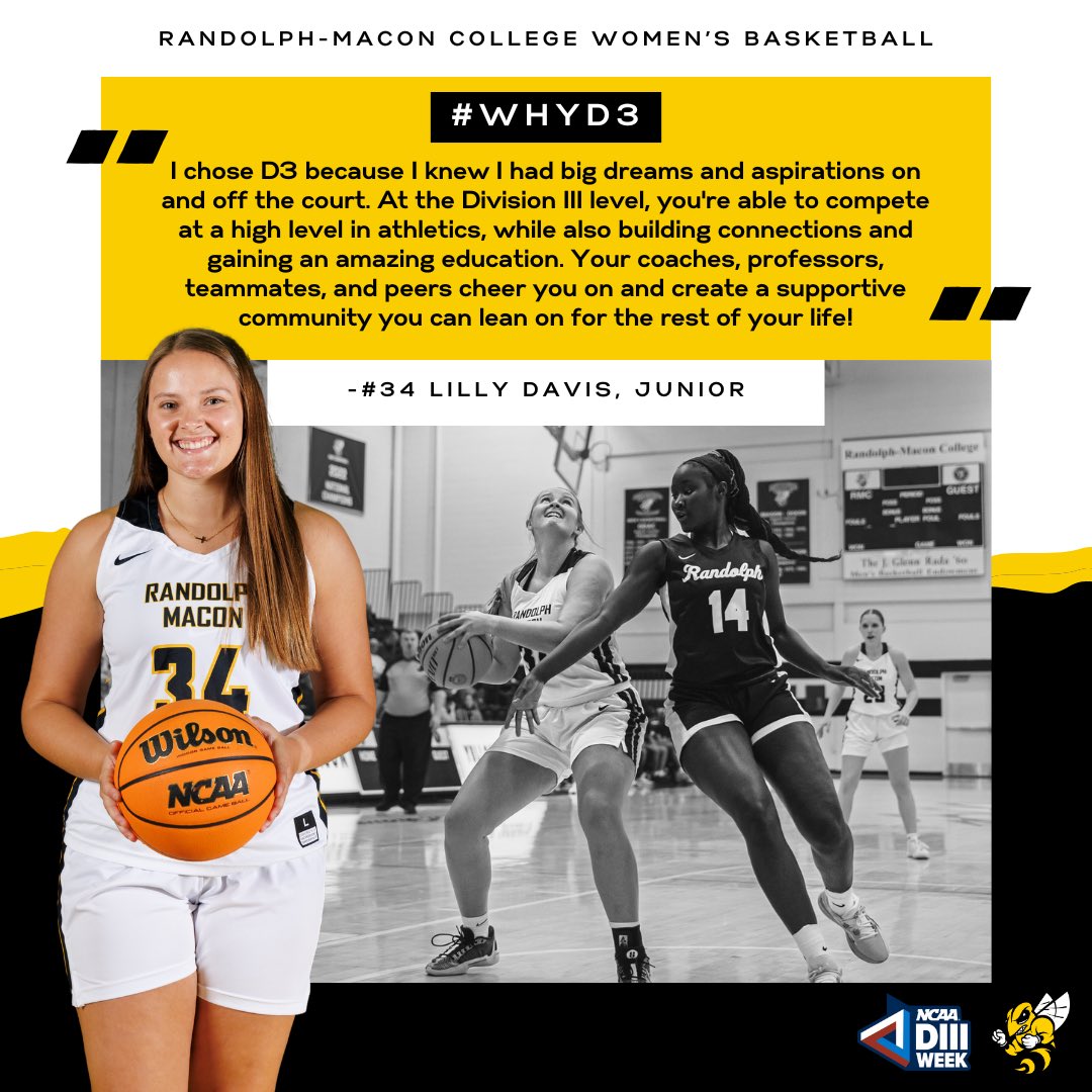 RMCWBB's tweet photo. 🏀 D3 Week! 🏀

Here’s why a few of our players chose the Division III experience and what it means to them! 🐝

#WhyD3 #D3Week https://t.co/bdhgFzsnLO