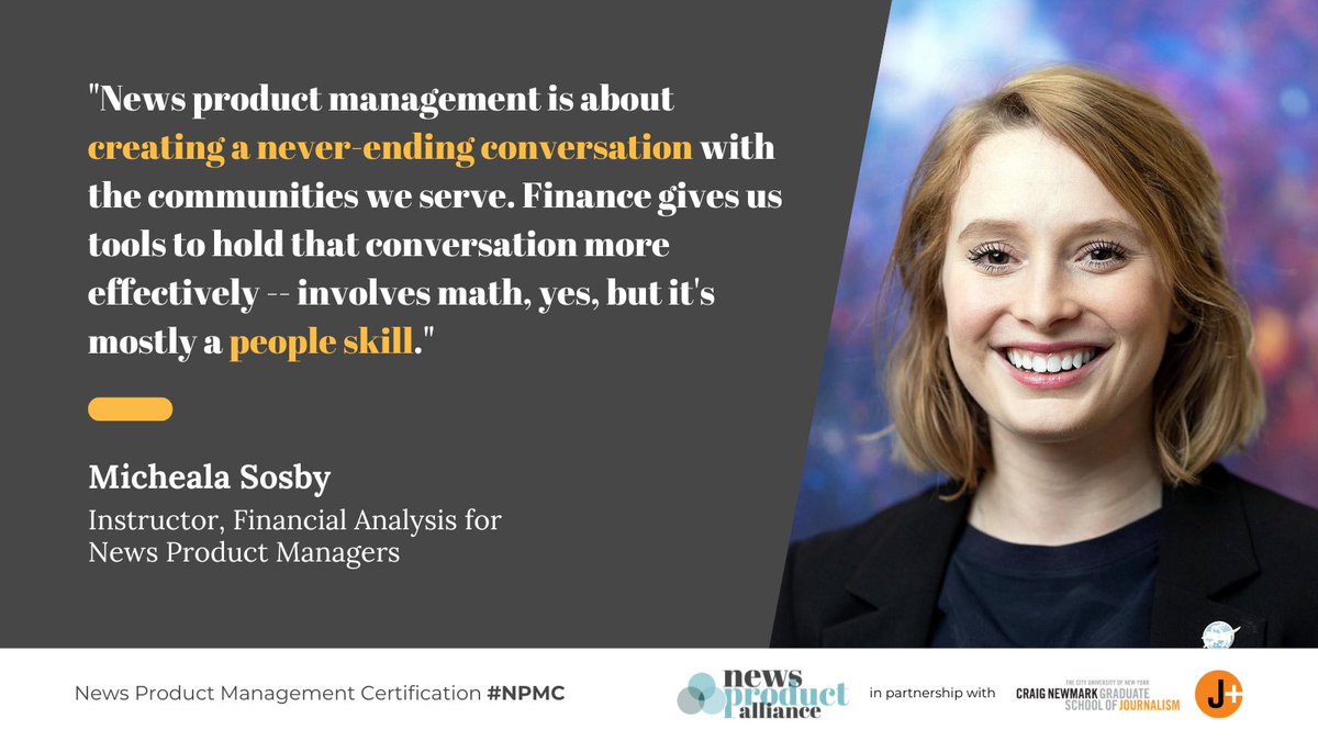 newsproduct's tweet image. Finance isn’t separate from product work—it’s essential to it. In the #NPMC program, participants learn to incorporate financial planning as part of their toolkit for building sustainable, audience-centered products. 🌟