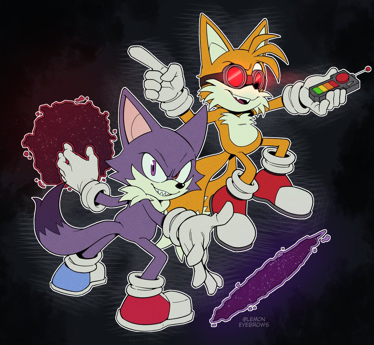If Tails and Odd are evil villains...

The artist is <a href="/Lemon_Eyebrows/">Lemon</a>. Thank you! They look really evil!

#Odd #wolf #Tails #fox #villain