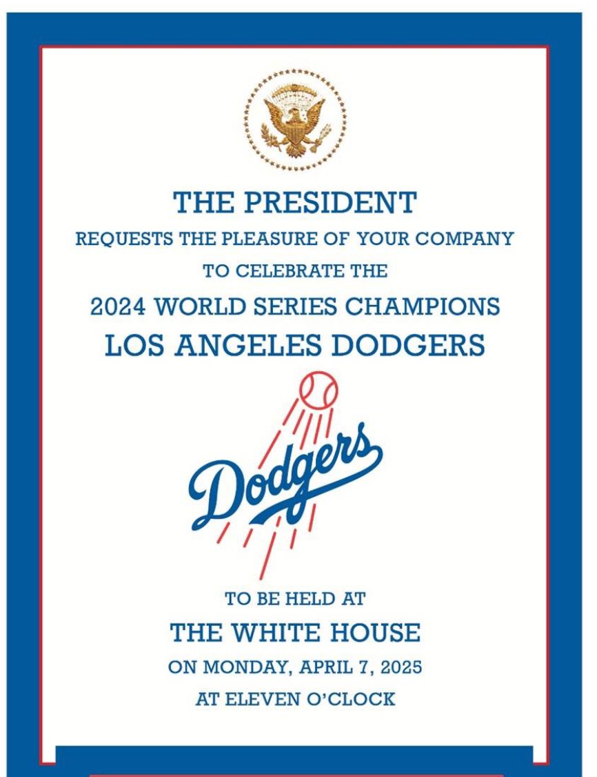 vcd2sup's tweet image. Today I was invited to the @WhiteHouse to celebrate the 2024 World Series champions LA @Dodgers. Congratulations on a spectacular season and series. Let’s do it again this year fellas! #Dodgers #POTUS