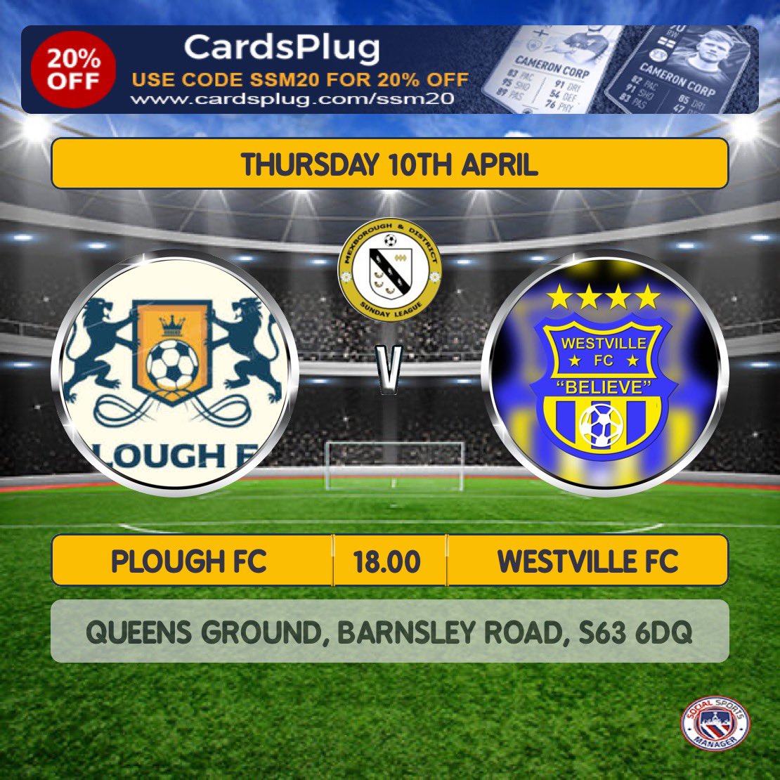 Back to back league games this week, first up…..