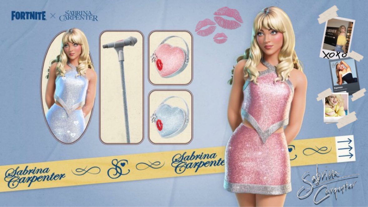 hqsqrr's tweet image. GIVEAWAY SABRINA CARPENTER PRIZE OF CHOICE 💋

Winner can choose :
➪ Skin 
➪ Emote "taste" &amp;amp; "please please"
➪ Backbling, Contrail &amp;amp; Mic 

Steps :
℘ Follow me @hqsqrr + Notifs
℘ Retweet &amp;amp; Like 🤍
℘ Comment which u would choose

Ends 48-72H 🎀