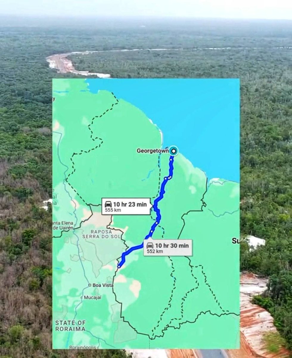 aluizionassi's tweet image. Nossa ligação #Rota de Roraima 🇧🇷 com portos em Georgetown 🇬🇾 se consolidando.
O asfaltamento de Linden à Lethem #Guiana está a todo vapor!

#Agro_Roraima
#Roraima_HemisférioNorte
#Roraima_AMelhorFronteiraAgrícolaDoBRASIL
#AtraçãoDeInvestimentos 🏁🏁🏁
#RoraimaEstadoLuz 🌞