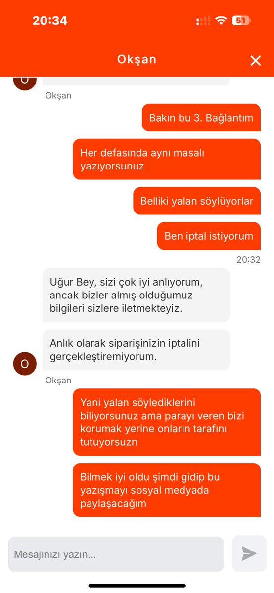 Yalan söyleyen bir işletmeyi korumak için bizi mağdur ediyorsunuz, baklavayı tepsiden kutuya koymak 1,5 saat sürermi soruyorum <a href="/yemek_migros/">Migros Yemek</a>