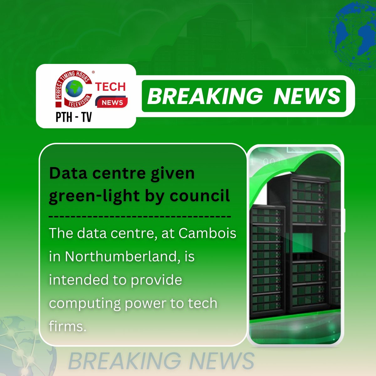 pthtvglobal's tweet image. Data centre given green-light by council
Read here
bbc.com/news/articles/…
#DataCentre #TechInfrastructure #GreenLight #DigitalExpansion #SmartTech #FutureOfTech #ITDevelopment #CouncilApproval #PerfectTimingHolding #PerfectTimingTechnologies