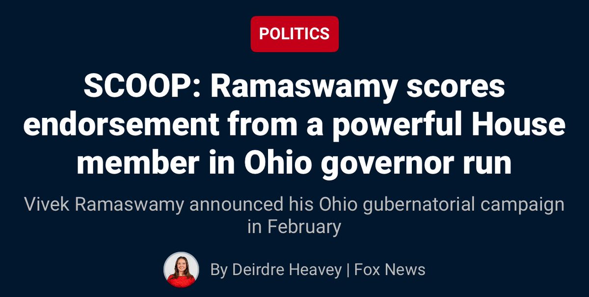 james_jinnette1's tweet image. 🚨MAJOR ENDORSEMENT ALERT🚨

@Jim_Jordan has officially endorsed @VivekGRamaswamy for Governor of Ohio

“Vivek Ramaswamy is as smart and hard-working as they come. He is a successful entrepreneur with a clear vision for Ohio’s future that includes lower taxes, more choice in…