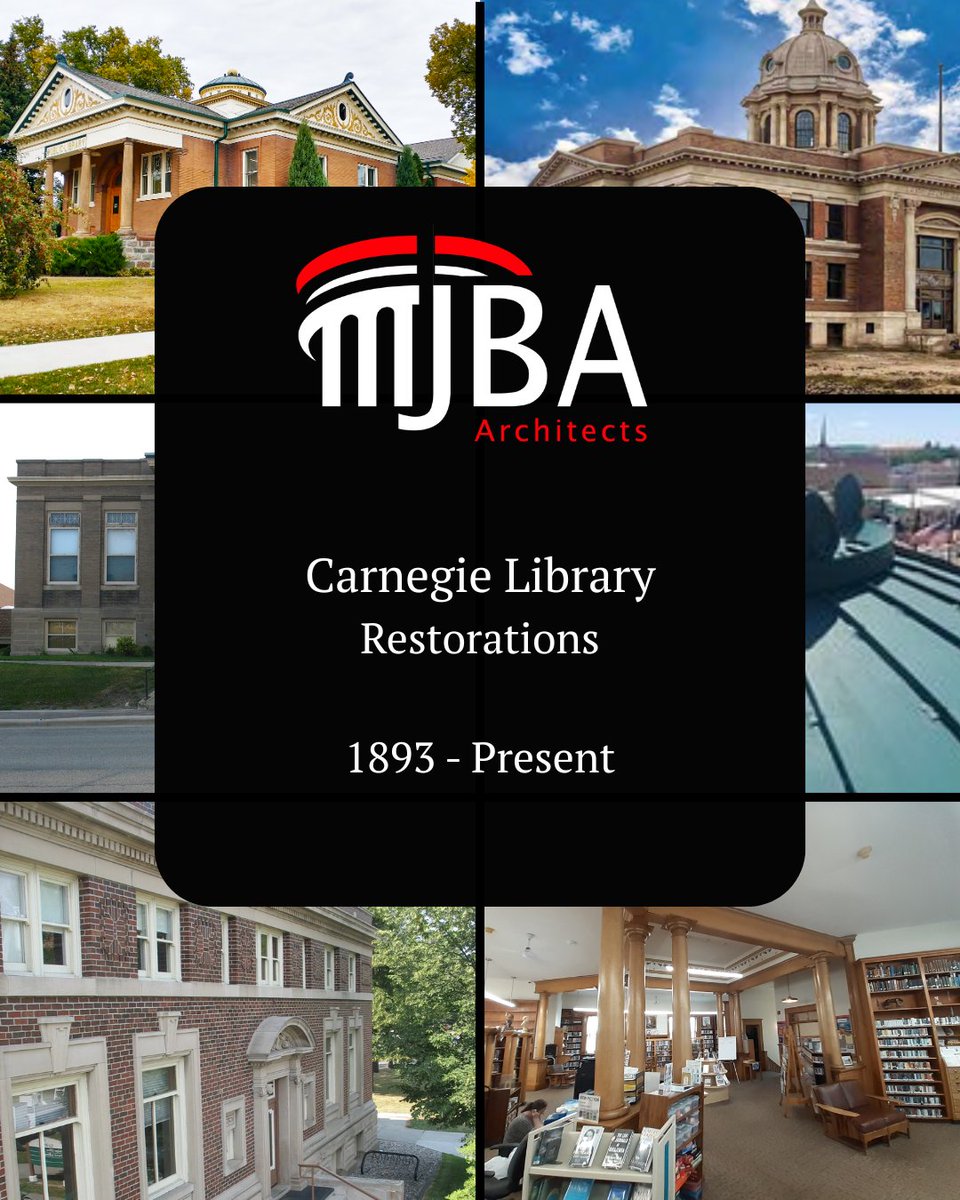 MJBArchitects's tweet photo. Our Carnegie Library Projects are some of our proudest works. They have enabled us to contribute to numerous communities, preserve historic buildings, and update them to meet ADA standards, ensuring that everyone can enjoy these spaces. Find out more here https://t.co/ES4bK82XyF https://t.co/3WnIJ1vRbw