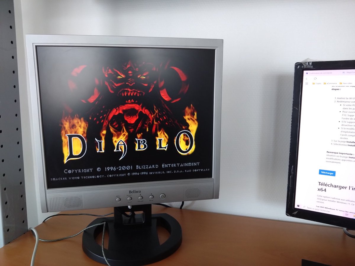 Petite partie de Diablo 1 sur un PC Windows 2000, à l'ancienne 😁