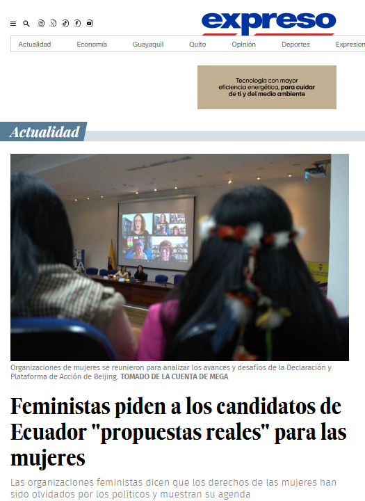 ACDemocraciaEc's tweet photo. "Los grupos también exigieron que se garantice un registro real de los casos de violaciones y abuso sexual y un tratamiento adecuado de la menstruación digna." Lee @Expresoec aquí: https://t.co/AsrgzD18nd...
#UnidasPorNuestrosDerechos https://t.co/tXQ8BGpCRC