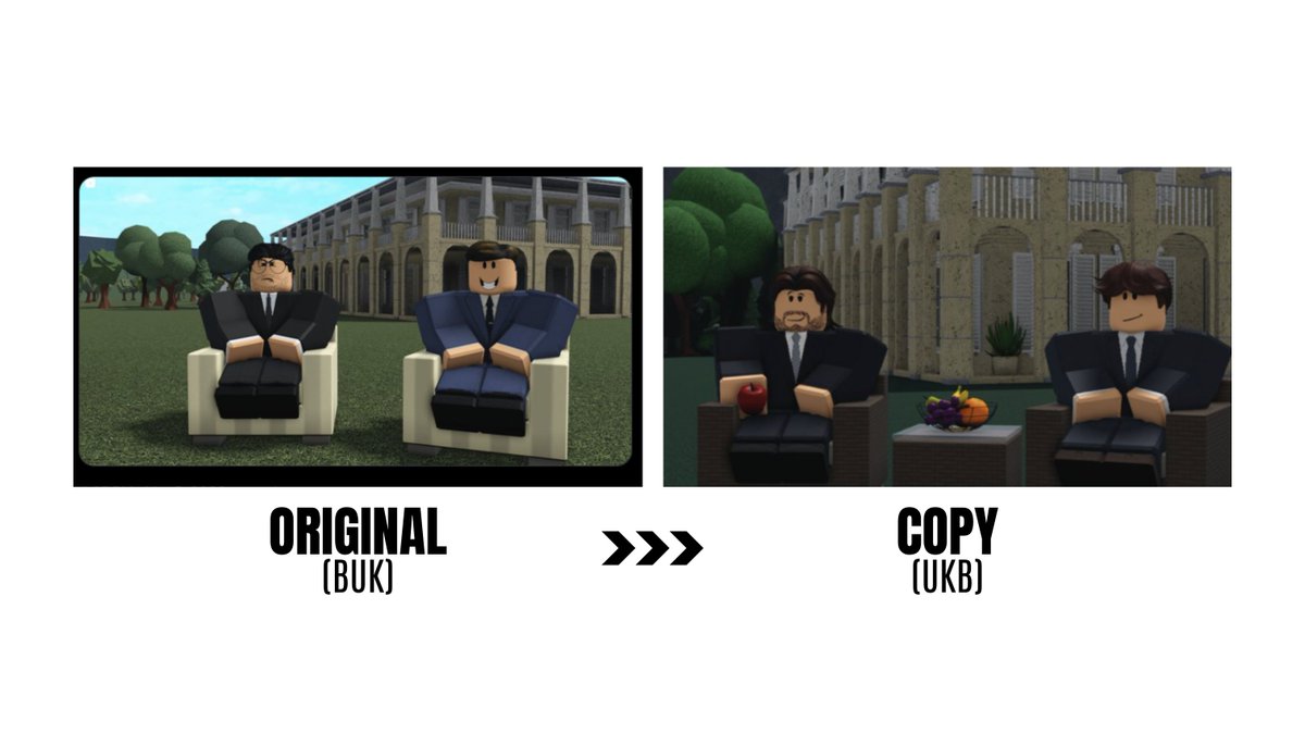 BUK: the original UK rp since 2019. Built on originality, quality, and standards. 500+ members.

UKB: a cheap ripoff that steals graphics, builds, and even photo angles.

Support the original. Don’t settle for the knockoff. ⬇️
discord.gg/p3rUdrmyuu