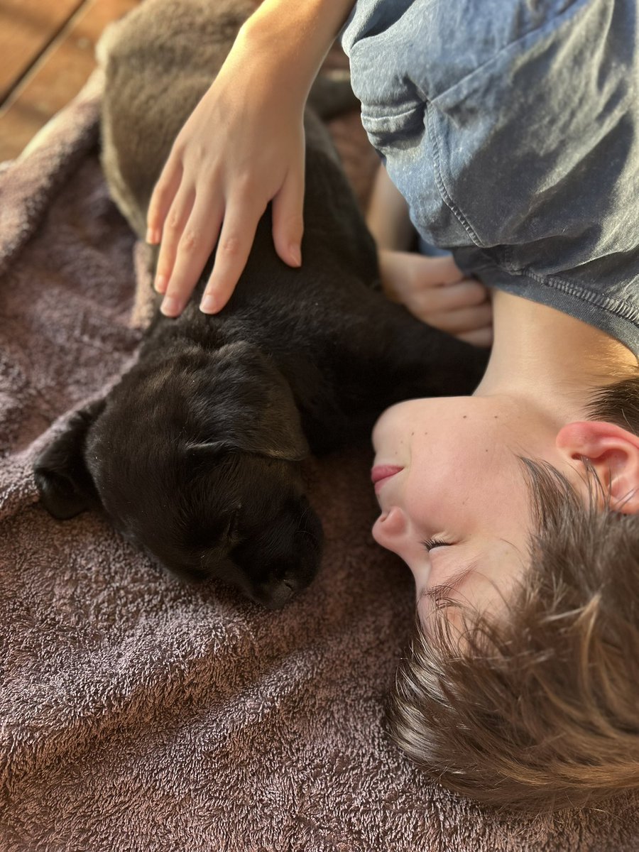 A boy and his puppy! ❤️
